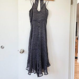 Anthropologie Flowy Wide-leg Cropped Jumpsuit - Mini Geo Print - Indigo - Size 0